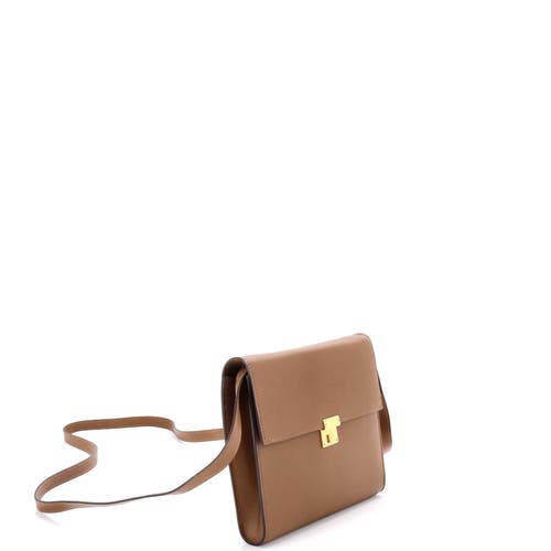 Pre-owned Hermes Hermes Clic Wallet On Strap Epsom 16 In Brown