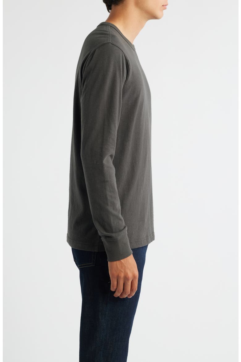 Long Sleeve Slub Cotton Crewneck T-Shirt, Alternate, color, BLACK RAVEN