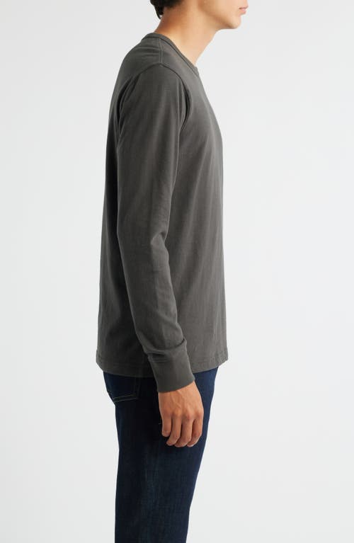 Treasure & Bond Long Sleeve Slub Silk Crewneck T-shirt In Gray