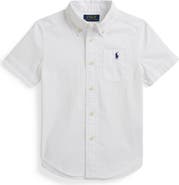 Polo Ralph Lauren Kids' Short Sleeve Cotton Seersucker Button-Down Shirt