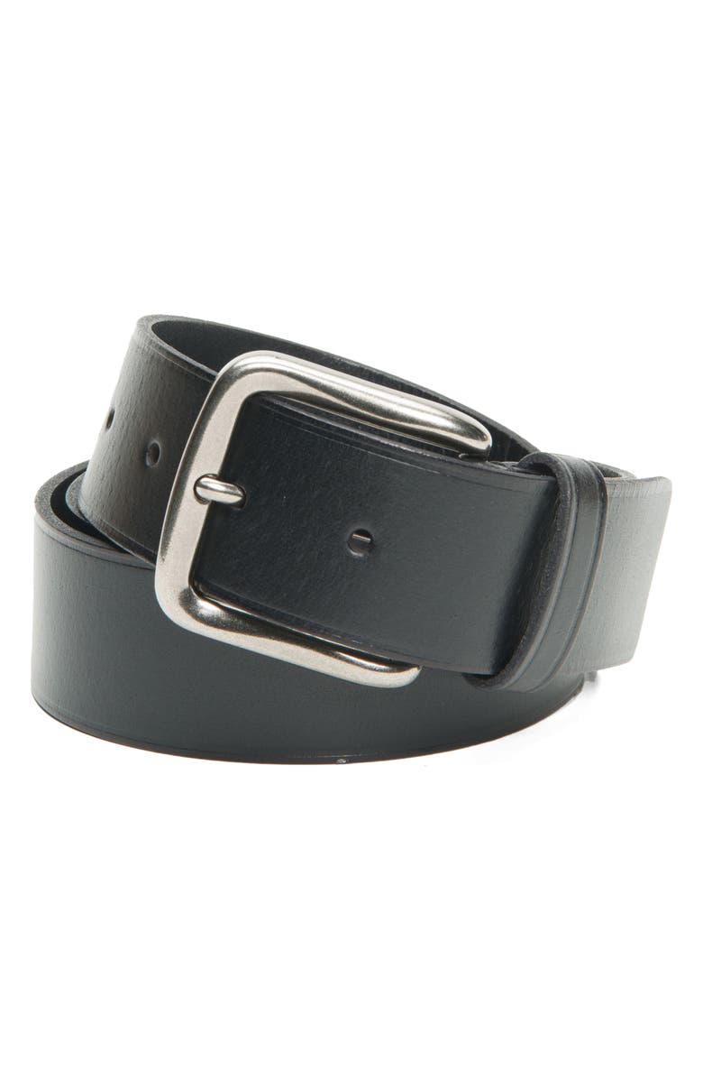 Frye Flat Leather Belt, Main, color, 