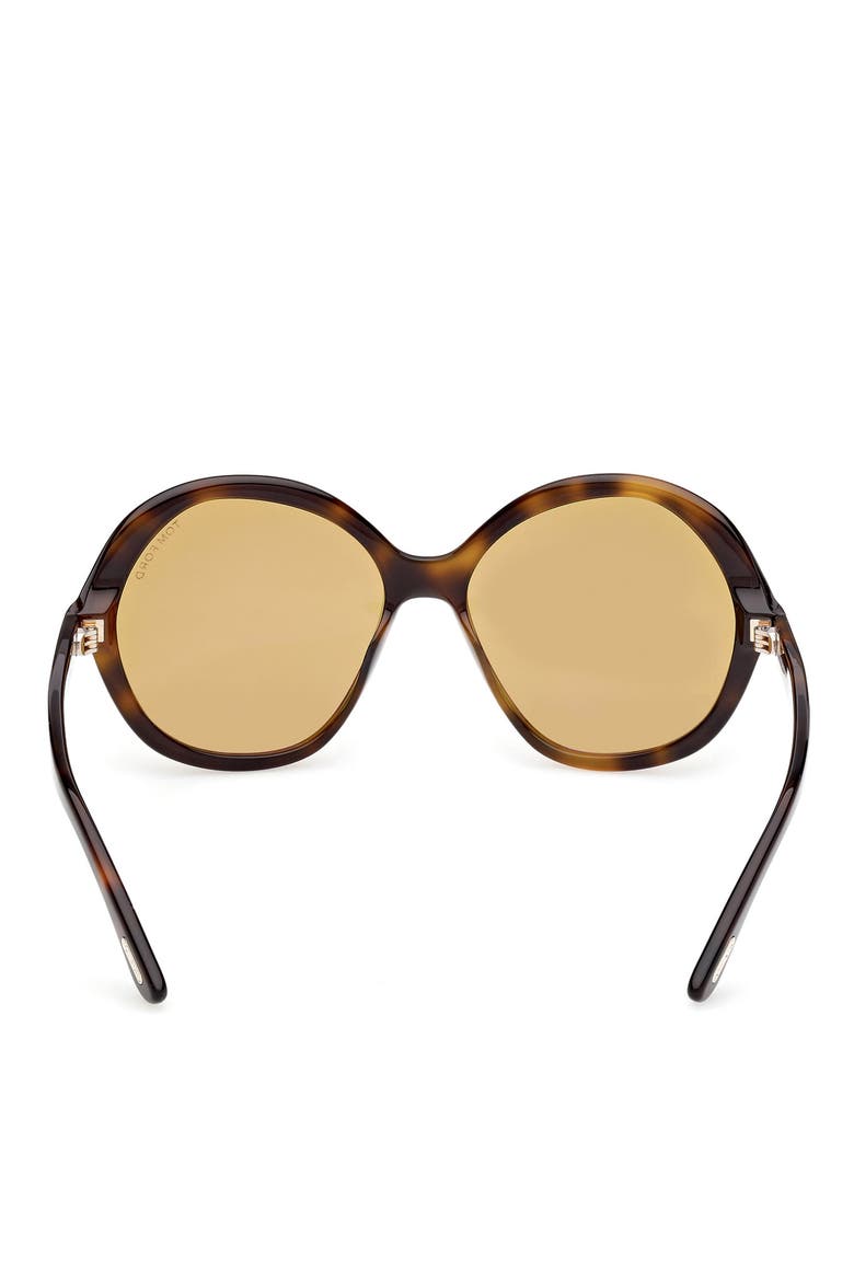 Annabelle 60mm Gradient Round Sunglasses, Alternate, color, SHINY DARK HAVANA/ ECO/ VICUNA