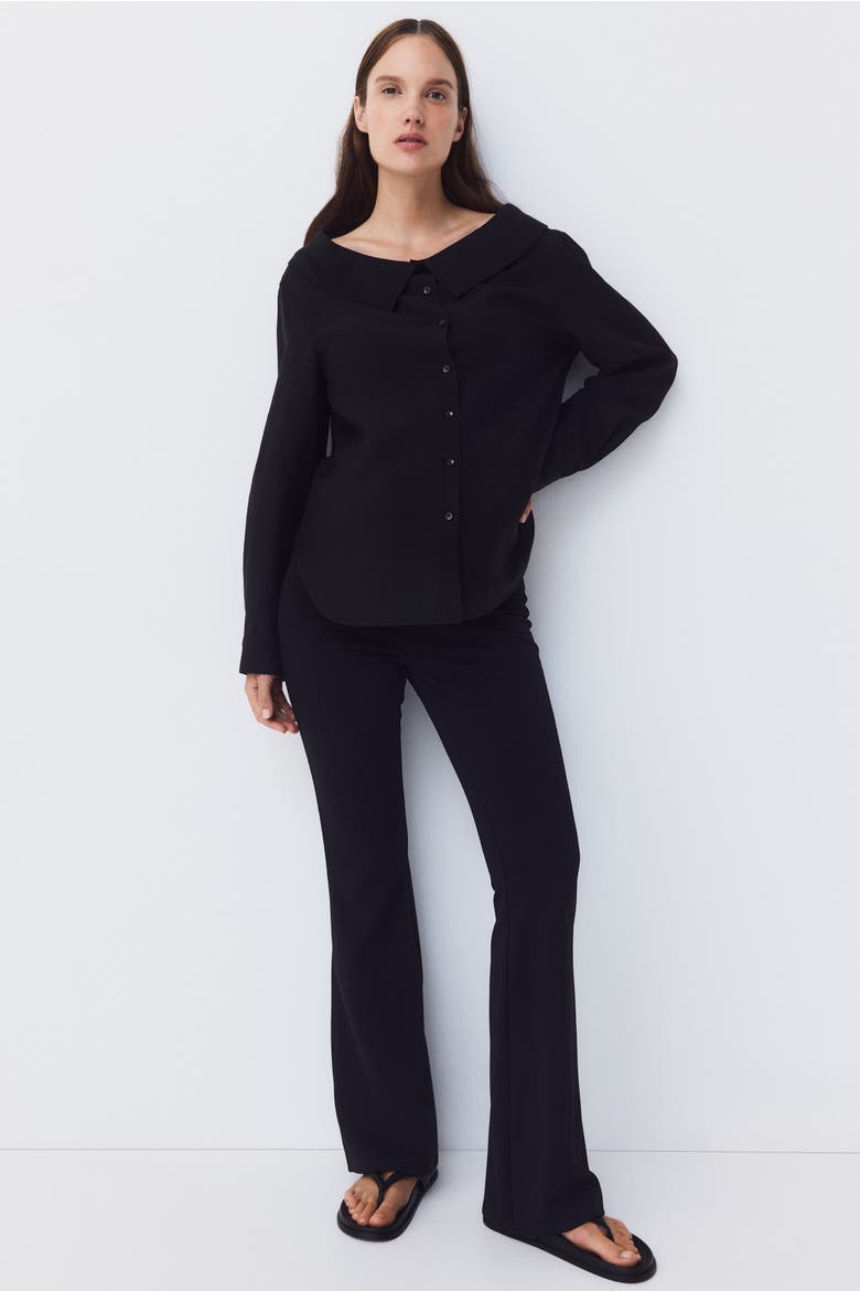 Mama Flared Ponte Leggings, Main, color, Black