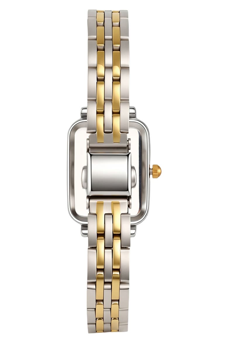 Hudson Two Tone Mother of Pearl Bracelet Watch, 21mm x 27mm, Alternate, color, GOLD/ SILVER/ WHITE