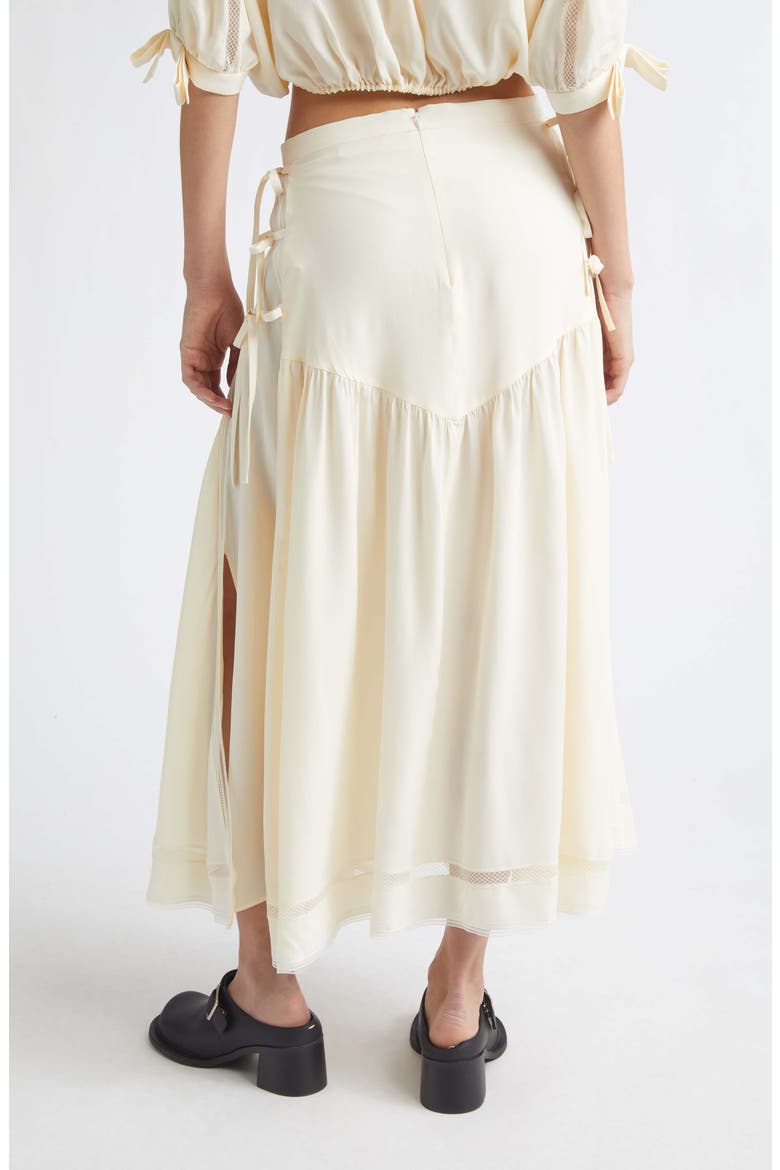 Side Bows Crepe Midi Skirt, Alternate, color, ECRU