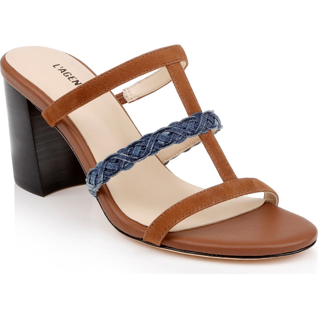 L Agence L'agence Heromin Slide Sandal In Cognac Suede