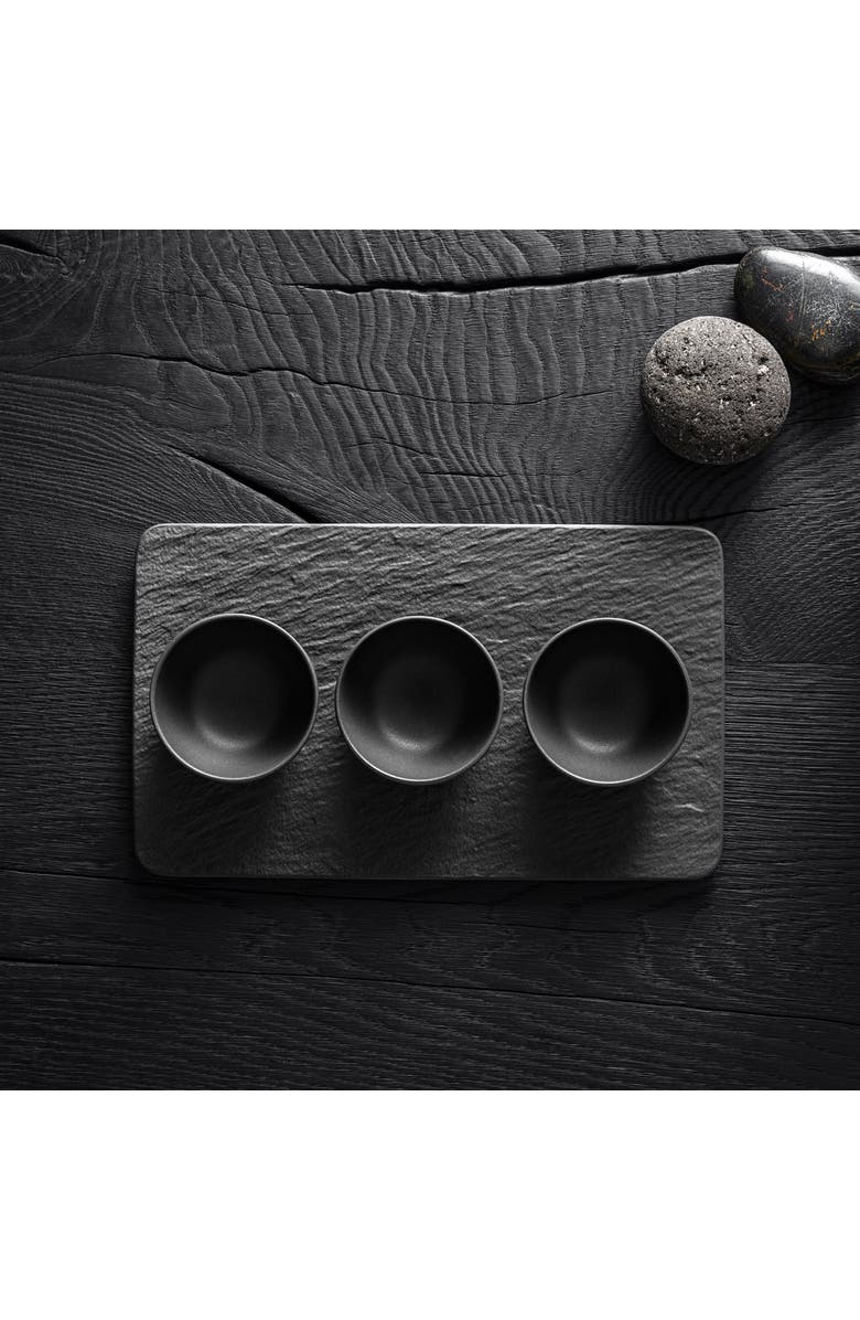 Villeroy & Boch Manufacture Rock Dip Bowl & Tray, Alternate, color, Black