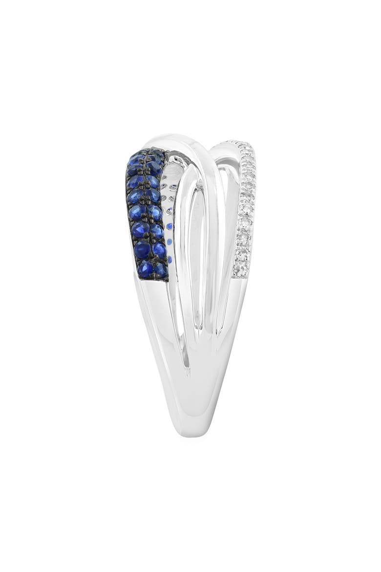Sterling Silver Blue Sapphire & Diamond Multi Band Ring, Alternate, color, BLUE