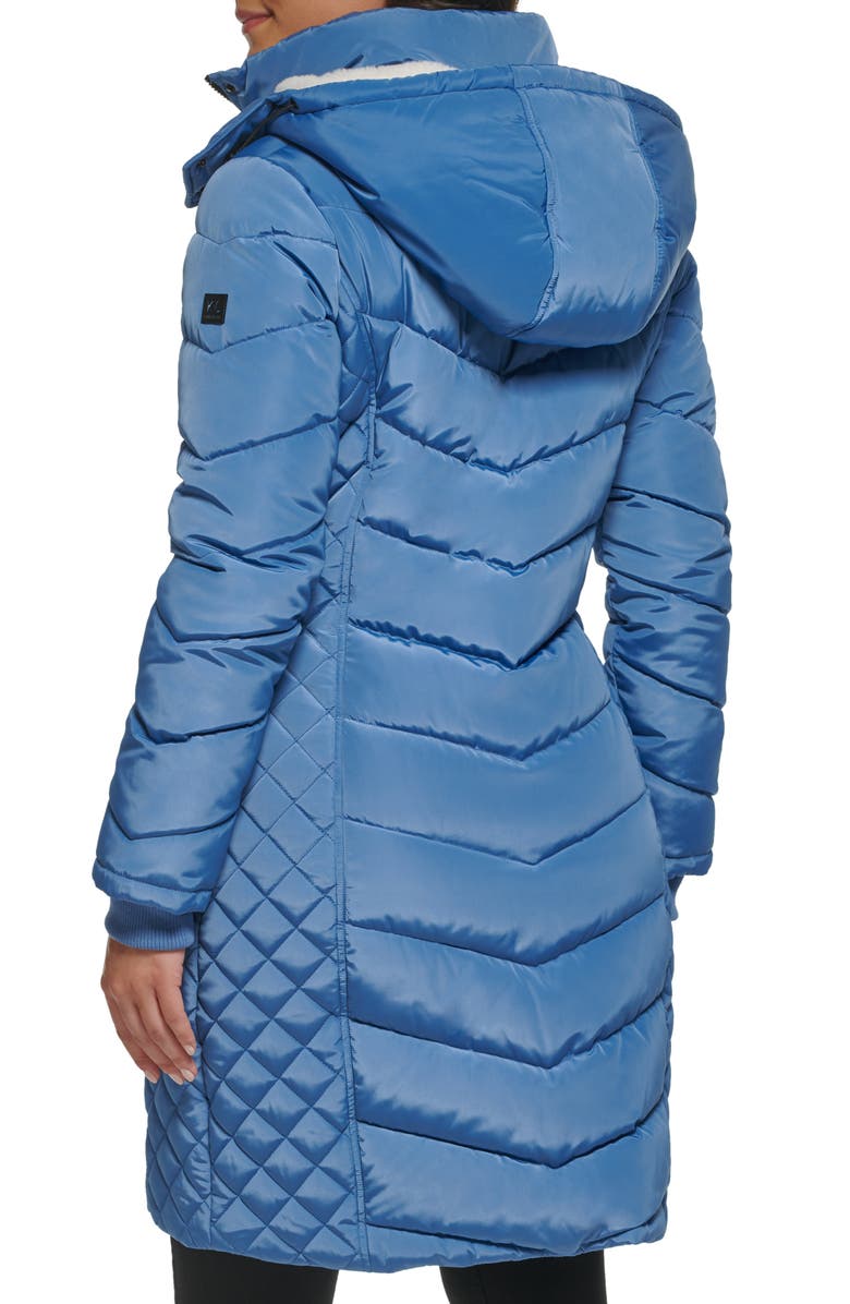 Kenneth Cole New York Heavyweight Fleece Lined Hood Quilted Puffer Jacket, Alternate, color, Shale