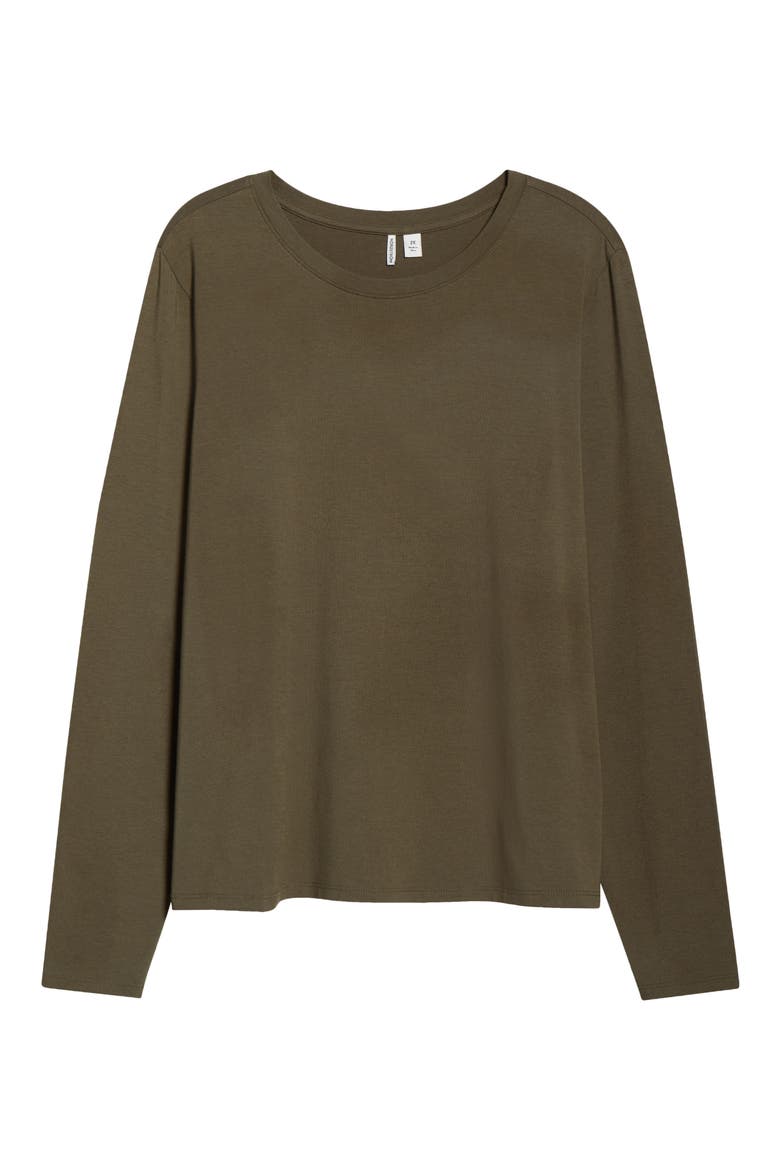 Pima Cotton & Tencel Modal Long Sleeve T-Shirt, Alternate, color, OLIVE SARMA
