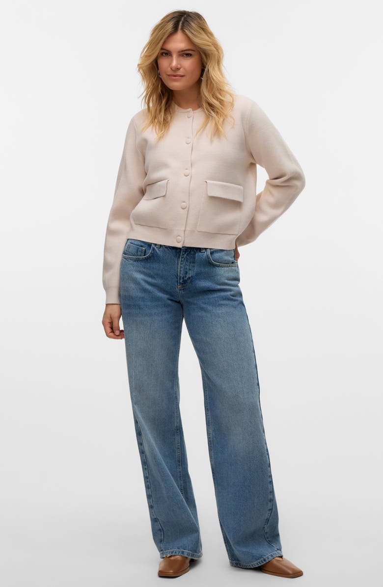 VERO MODA Apple Pocket Bomber Cardigan, Alternate, color, Birch