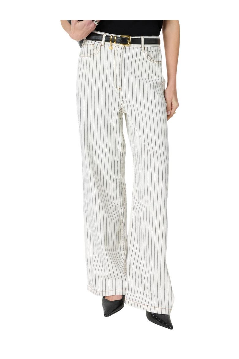 Amaliah Striped Wide Leg Jeans, Main, color, Ecru