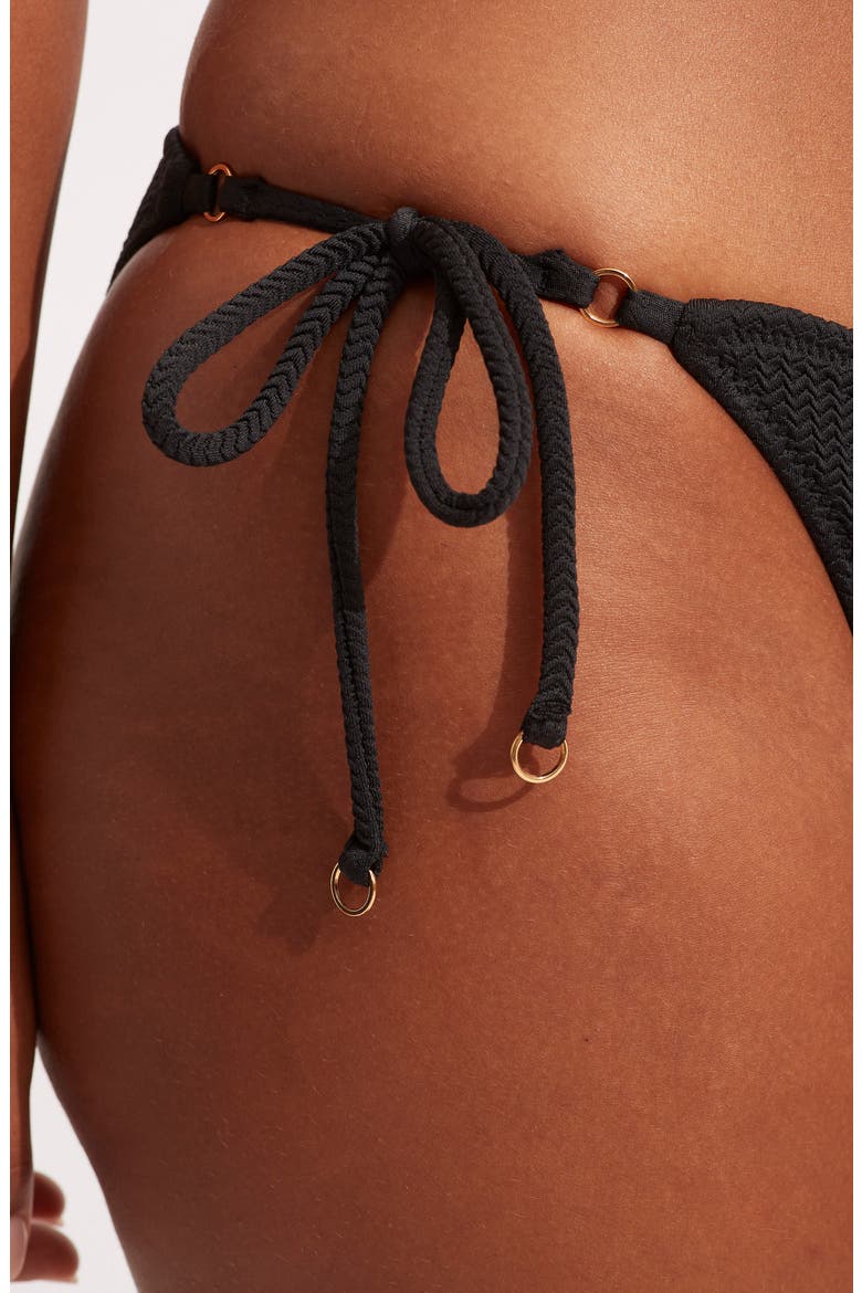 Rio Side Tie Bikini Bottoms, Alternate, color, BLACK