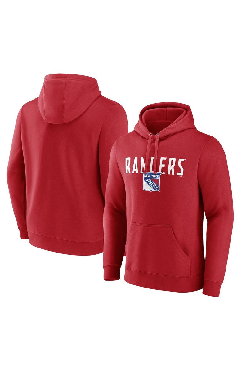 FANATICS Men's Fanatics Branded Red New York Rangers Dynasty Pullover Hoodie, Main, color,