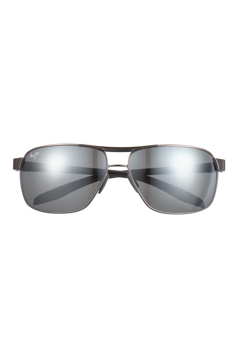 The Bird 61.5mm Polarized Aviator Sunglasses, Main, color, GREY GREY GREY