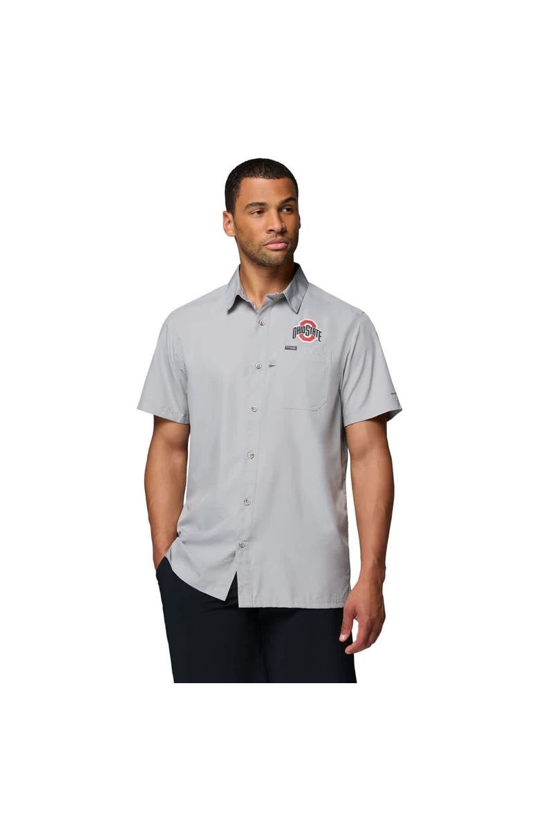 Columbia Men's Columbia Gray Ohio State Buckeyes Slack Tide Camp Button-Up Shirt, Main, color, Gray