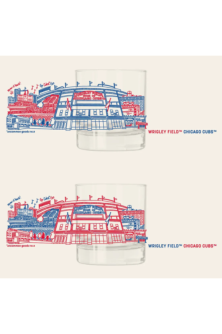 MLB Stadiumscape Rocks Glasses - Set of 2, Alternate, color, Chicago Cubs