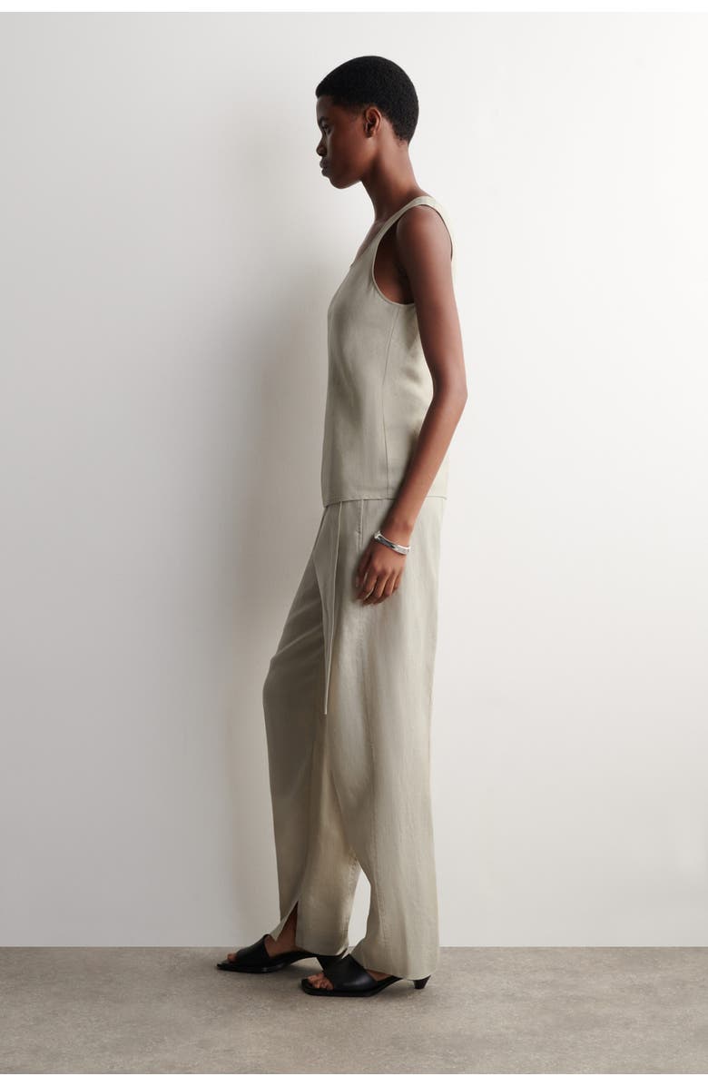 COS Linen Tank Top, Alternate, color, Beige