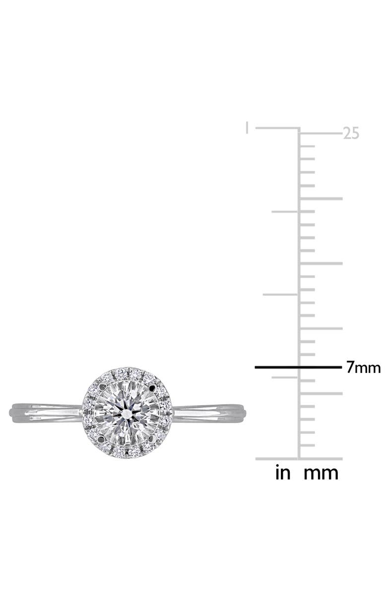 Julianna B. Lab-Grown Diamond Halo Engagement Ring 18k, Alternate, color, White Gold