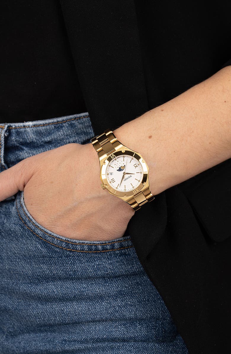 BALMAIN WATCHES Be Balmain Diamond Moon Phase Bracelet Watch, 33mm, Alternate, color, Yellow Gold Pvd Coating