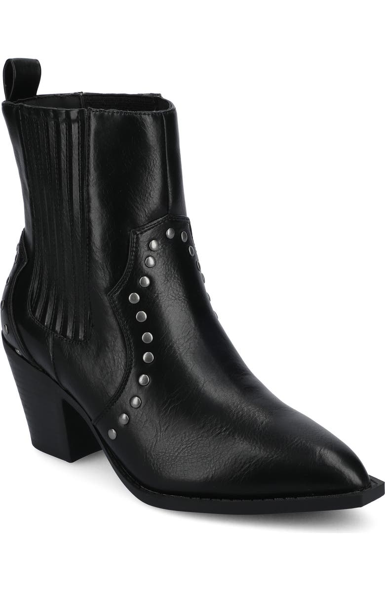 Journee Collection Braylee Western Chelsea Boot, Main, color, Black