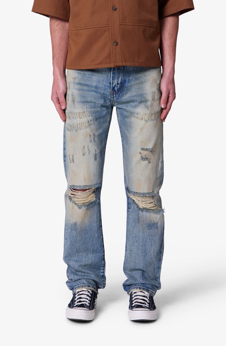 mnml Down In The Dirt Ripped Jeans, Main, color, Blue