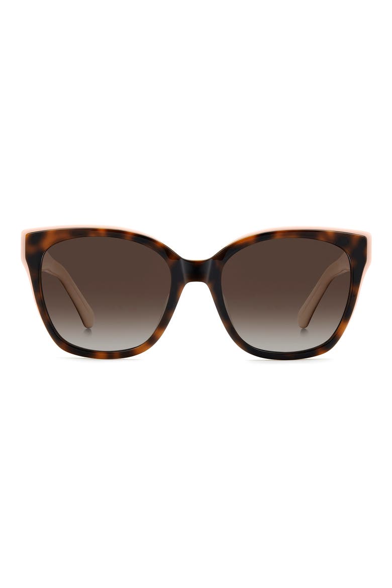 daesha 55mm polarized cat eye sunglasses, Main, color, HAVANA PINK/ BROWN