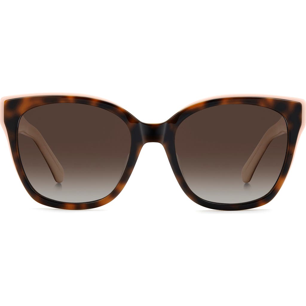 Kate Spade New York Daesha 55mm Polarized Cat Eye Sunglasses In Brown