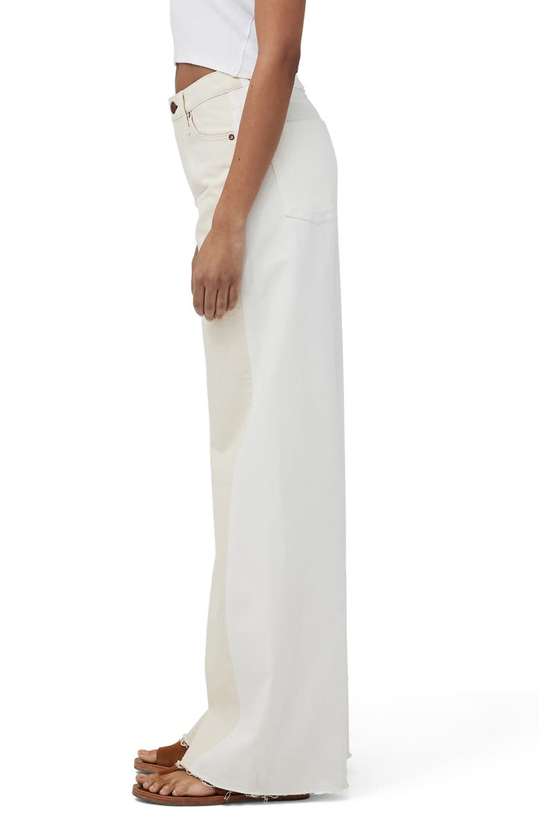 rag & bone Sofie Two-Tone High Waist Wide Leg Jeans, Alternate, color, Double Ecr