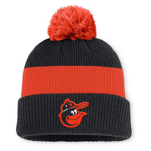 Men's Nike Black/Orange Baltimore Orioles Cooperstown Collection Peak Standard Cuffed Knit Hat with Pom
