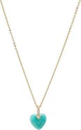 BY ADINA EDEN Pave Natural Stone Heart Pendant Necklace