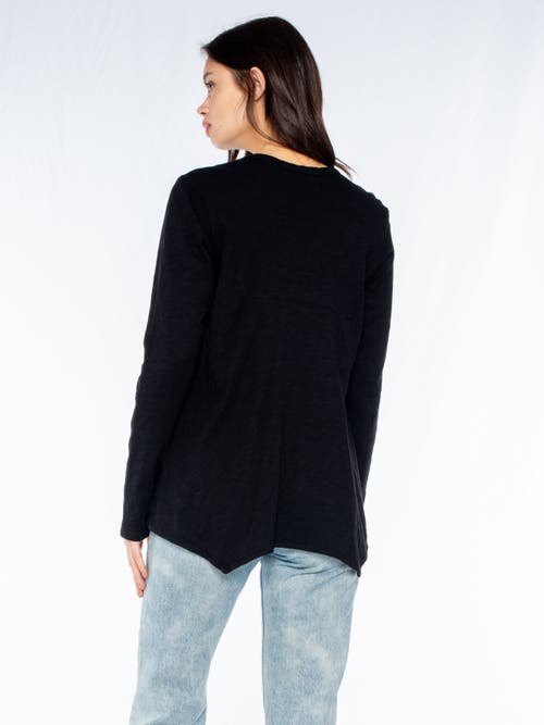 Wilt Clothing Long Sleeve Shrunken Boyfriend Top In Black