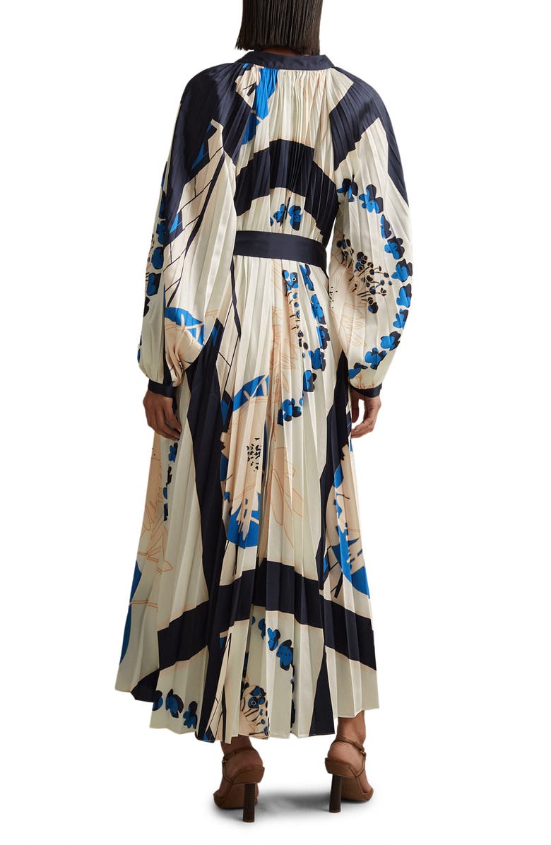 Reiss Daiya Floral Long Sleeve Pleated Maxi Shirtdress, Alternate, color, 