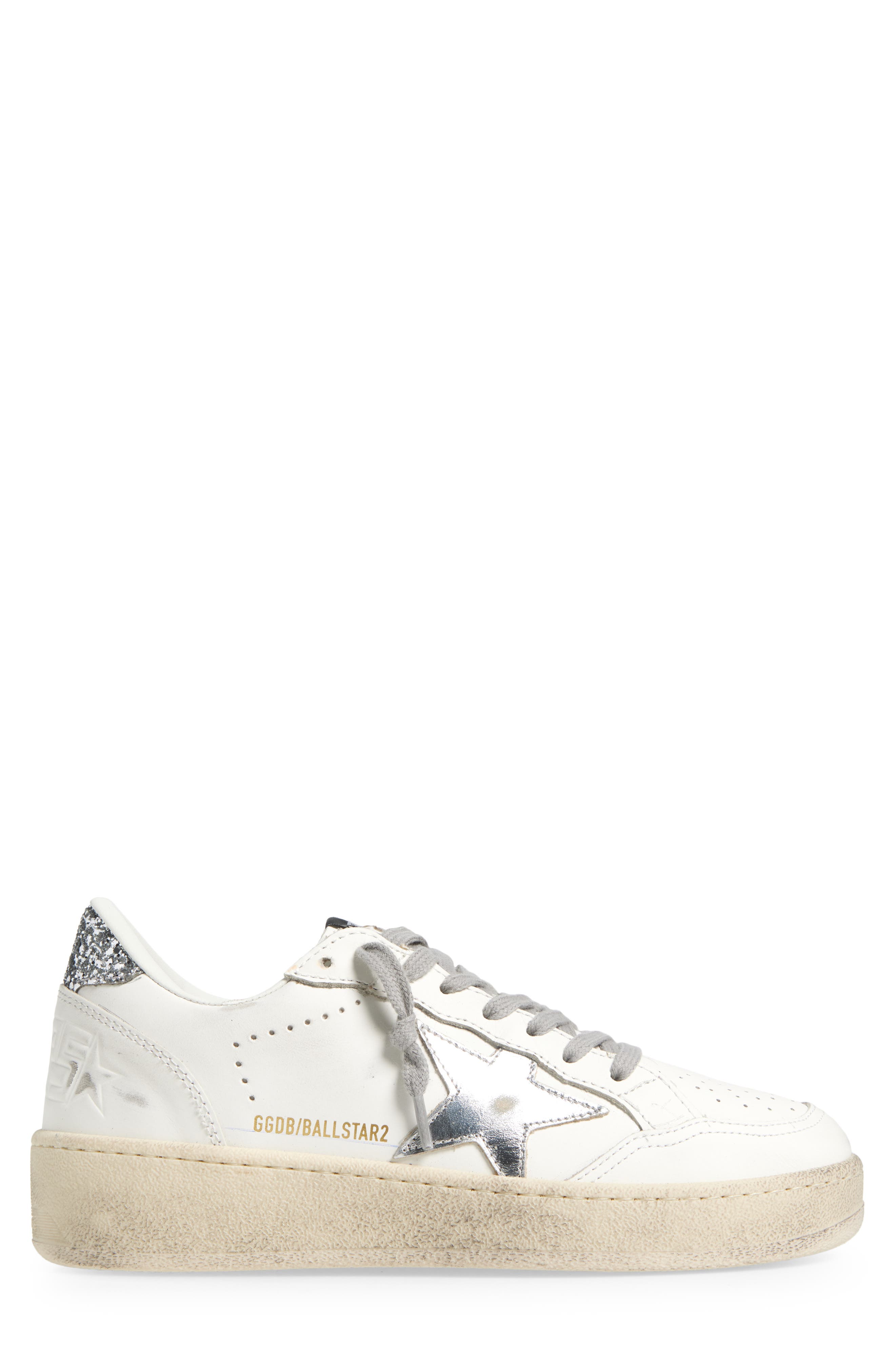 Golden Goose Ball Star 2 Low Top Sneaker, Alternate, color, White/ Silver