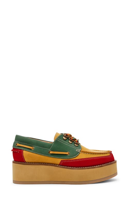 Steve Madden Benett Platform Boat Shoe In Natural Multi