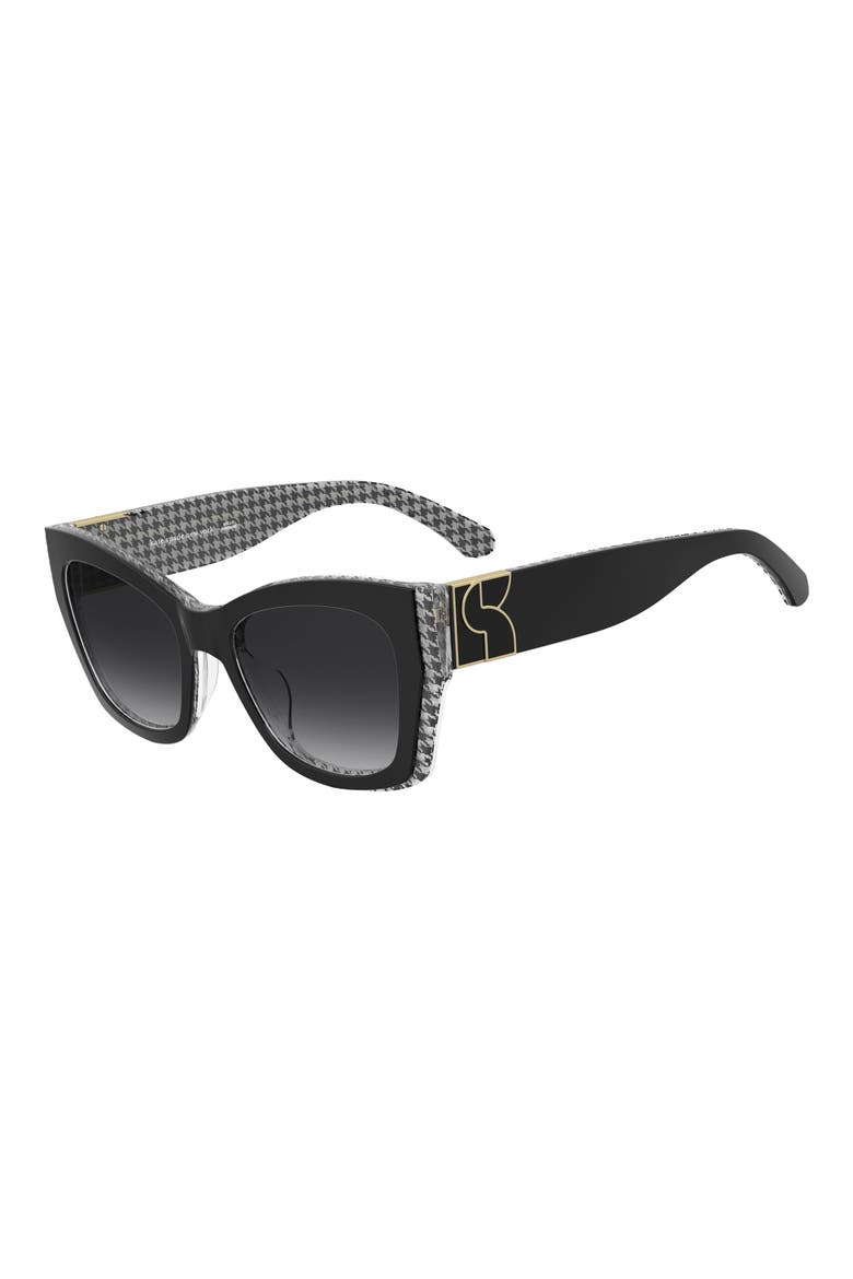 jayda 53mm gradient cat eye sunglasses, Alternate, color, BLACK WHITE/ DARK GREY SF