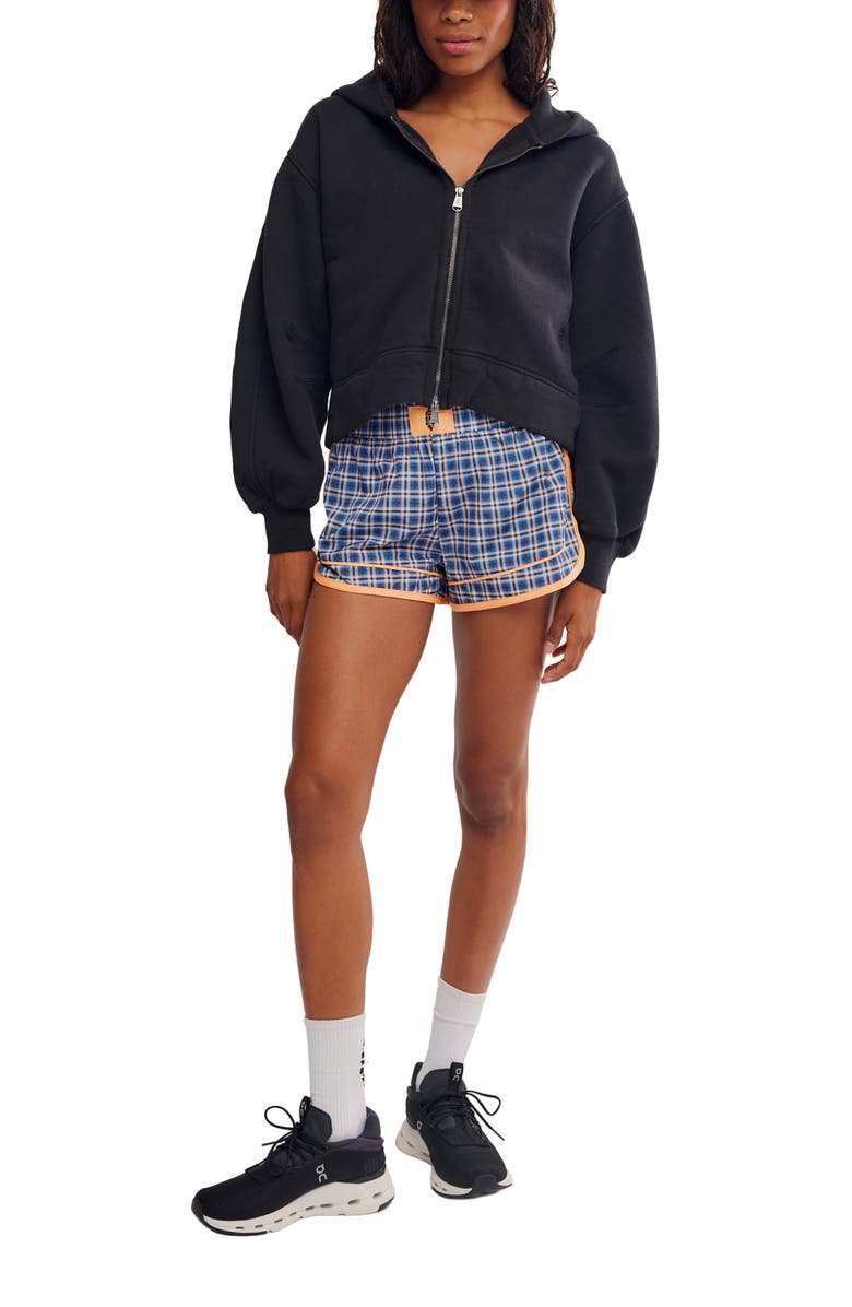 Free People A Cut Above Cotton Zip Hoodie, Alternate, color, Black