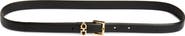 FERRAGAMO Slim Double Gancio Leather Belt