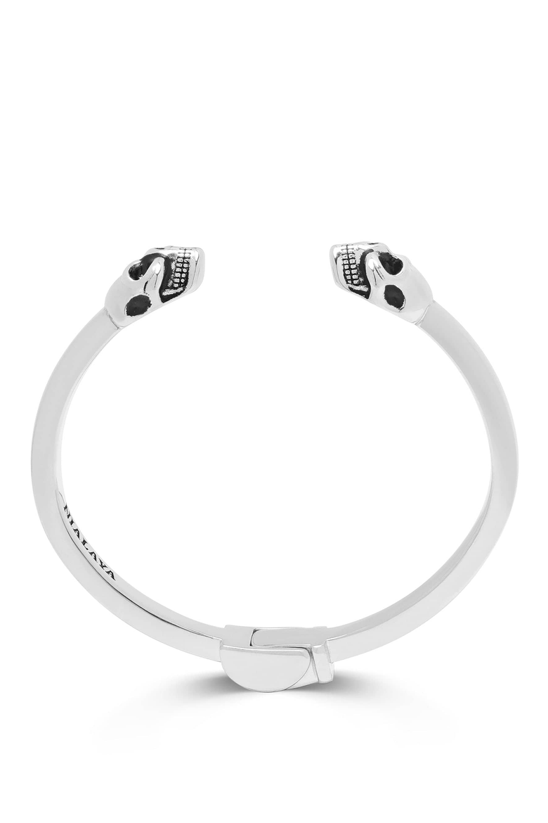 Silver Skull Bangle, Alternate, color, Silver