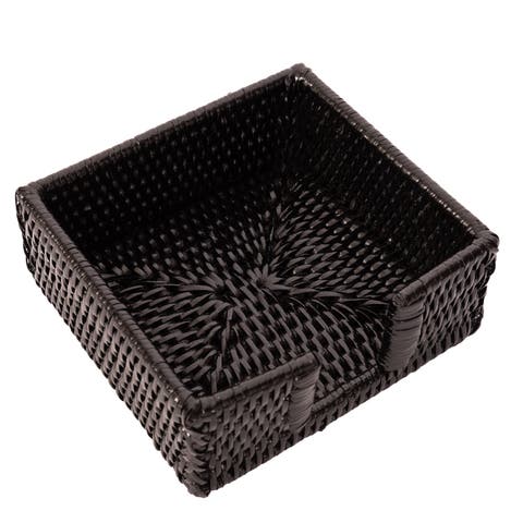 Artifacts Rattan Cocktail Napkin Holder with Cutout
