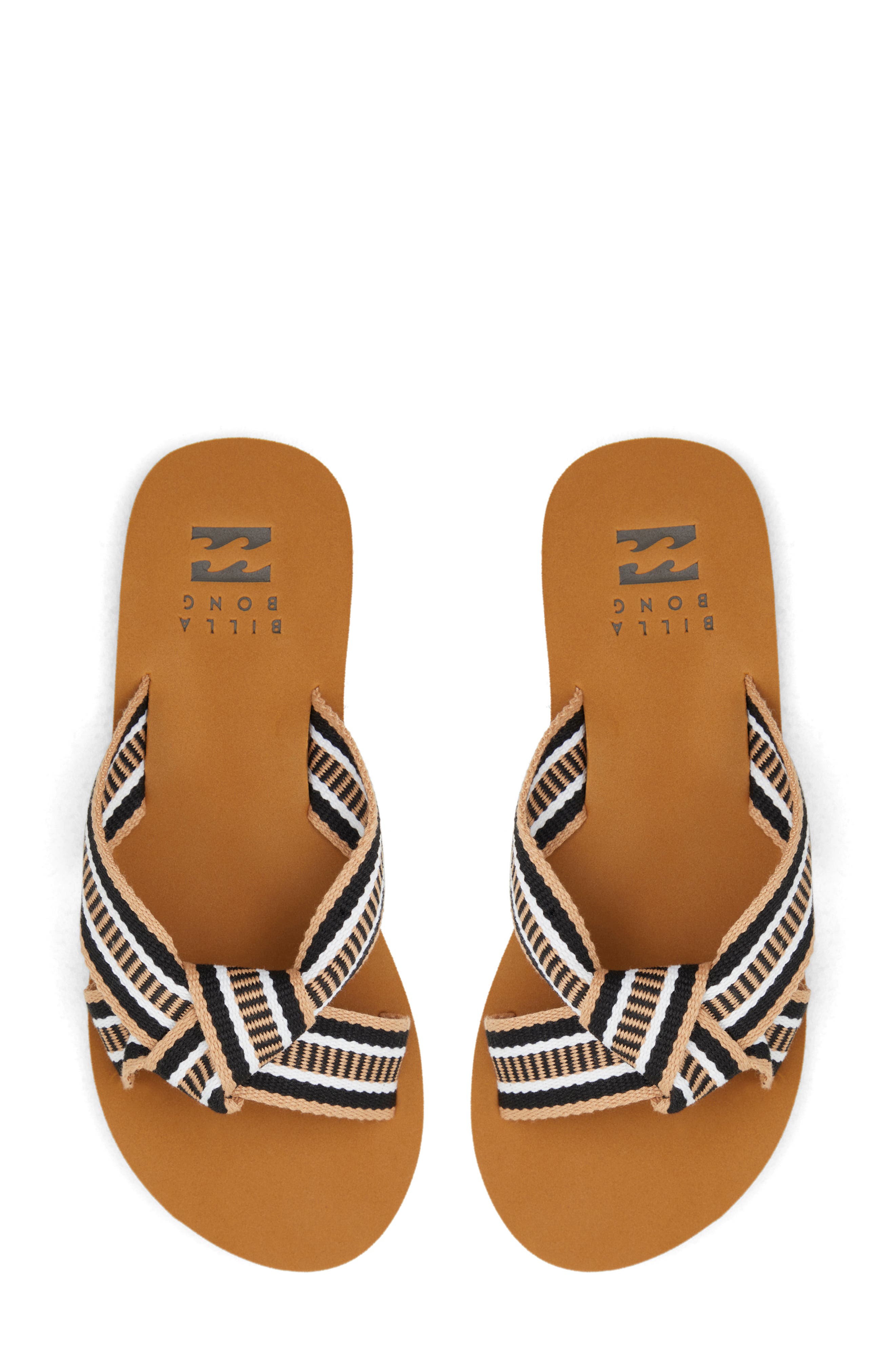 Billabong Seashell Slide Sandal, Alternate, color, Black Multi