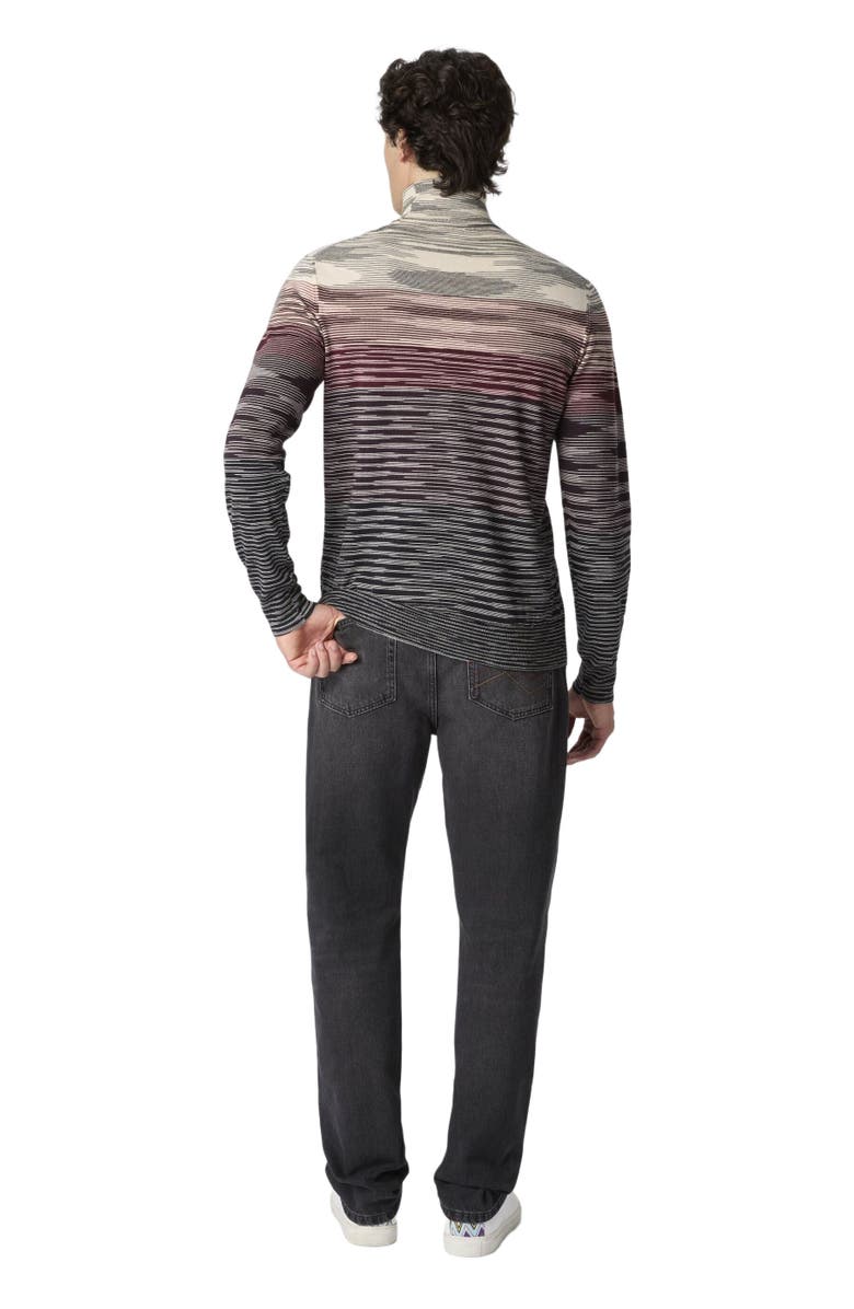 Missoni High-neck Sweater In All-over Flame Wool, Alternate, color, Beige & Burgundy