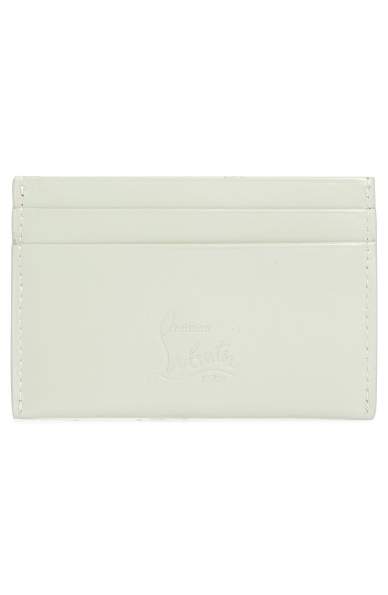 Christian Louboutin Bettina Leather Card Case, Alternate, color, Haiiro/ Gold