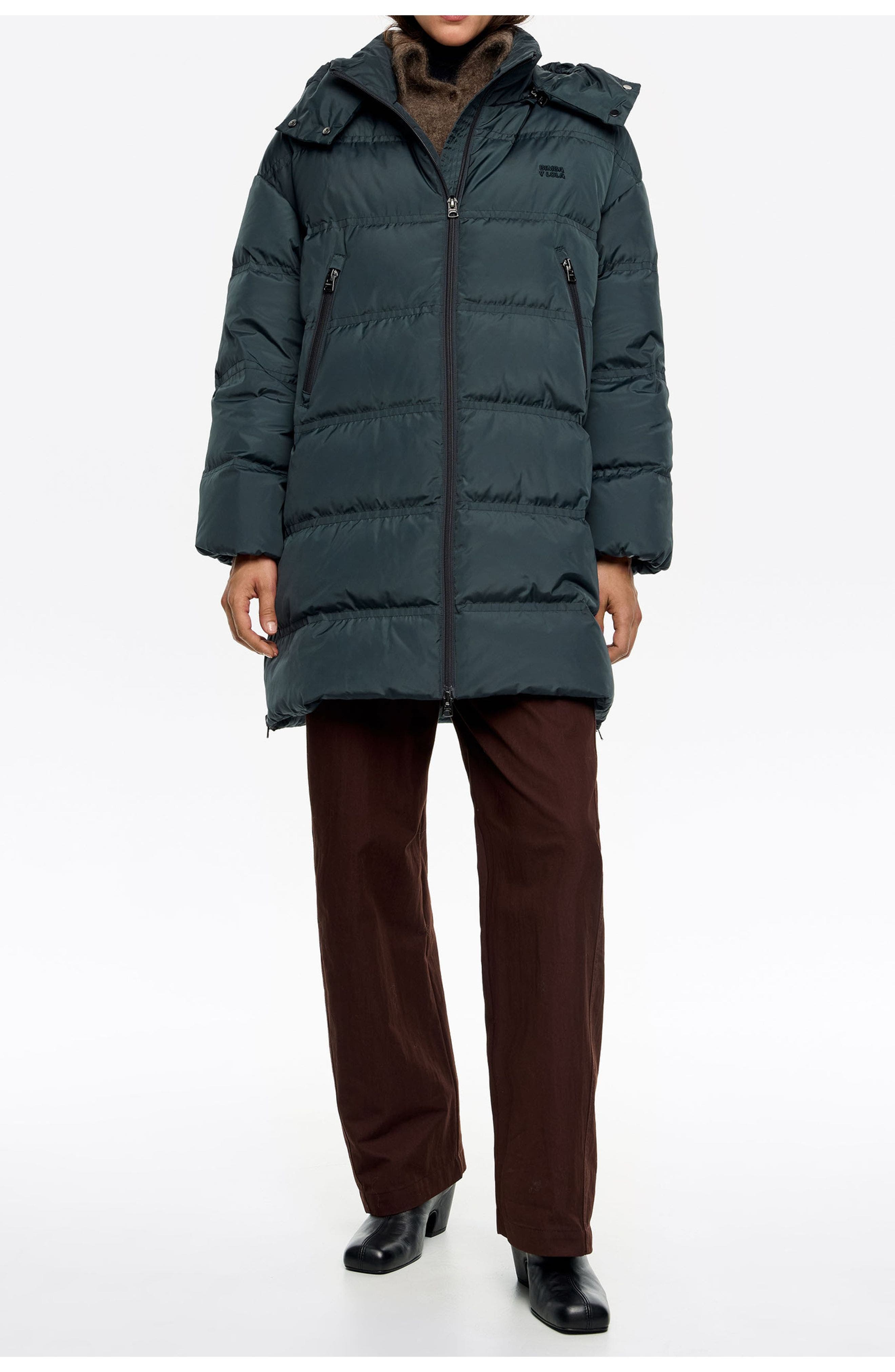 A-Line Down Jacket With Detachable Hood