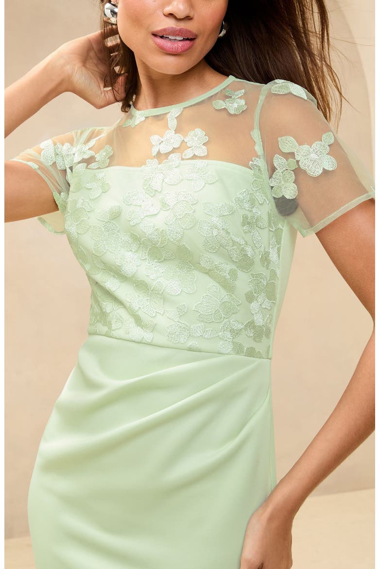 Embroidered Sheath Dress, Alternate, color, GREEN