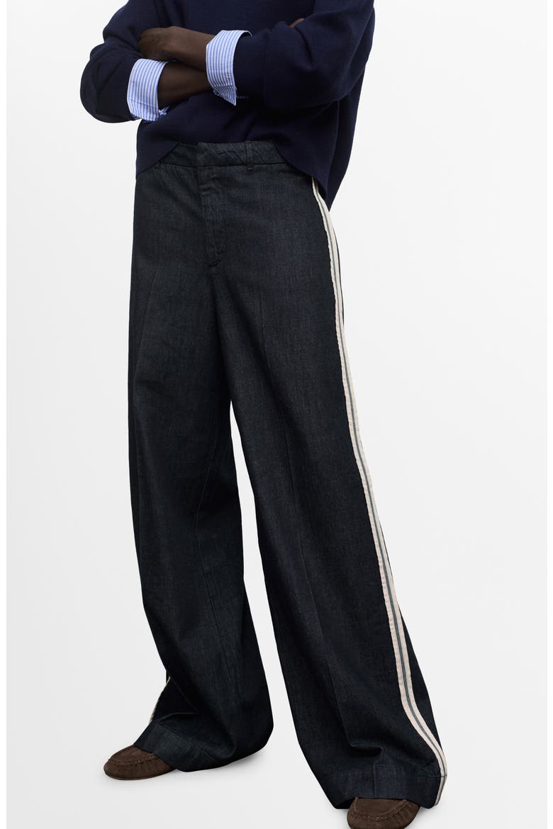 Side Stripe Wide Leg Jeans, Main, color, OPEN BLUE