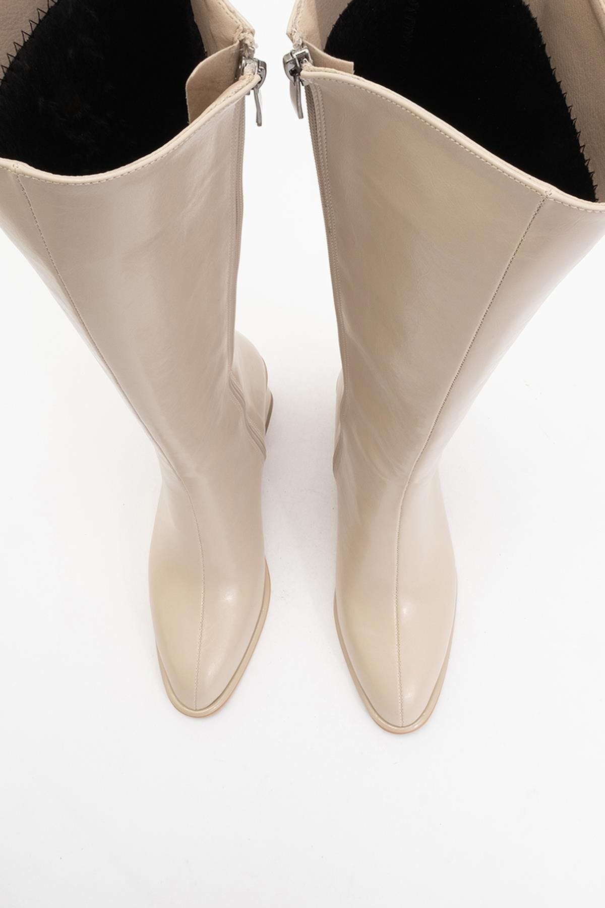 Paradis Block Heel Knee High Boot, Alternate, color, Beige Faux Leather