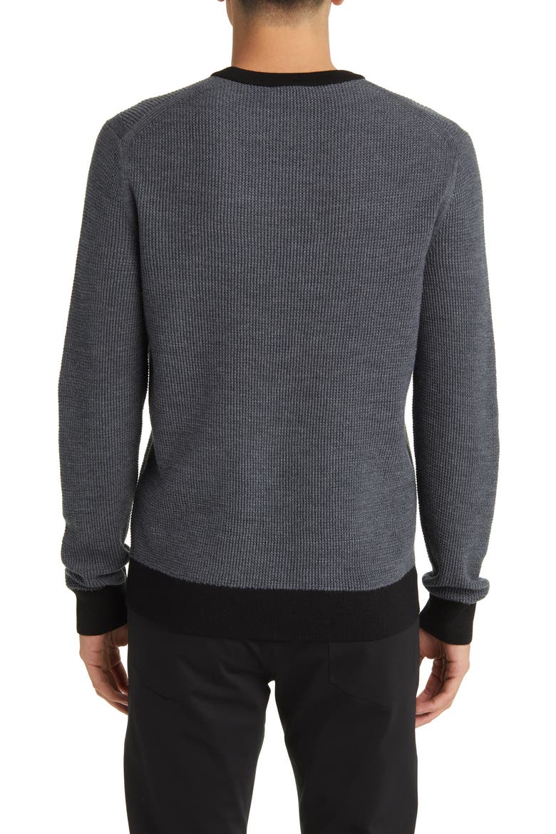 Maden Novo Merino Wool Blend Crewneck Sweater, Alternate, color, PESTLE MELANGE/BLACK