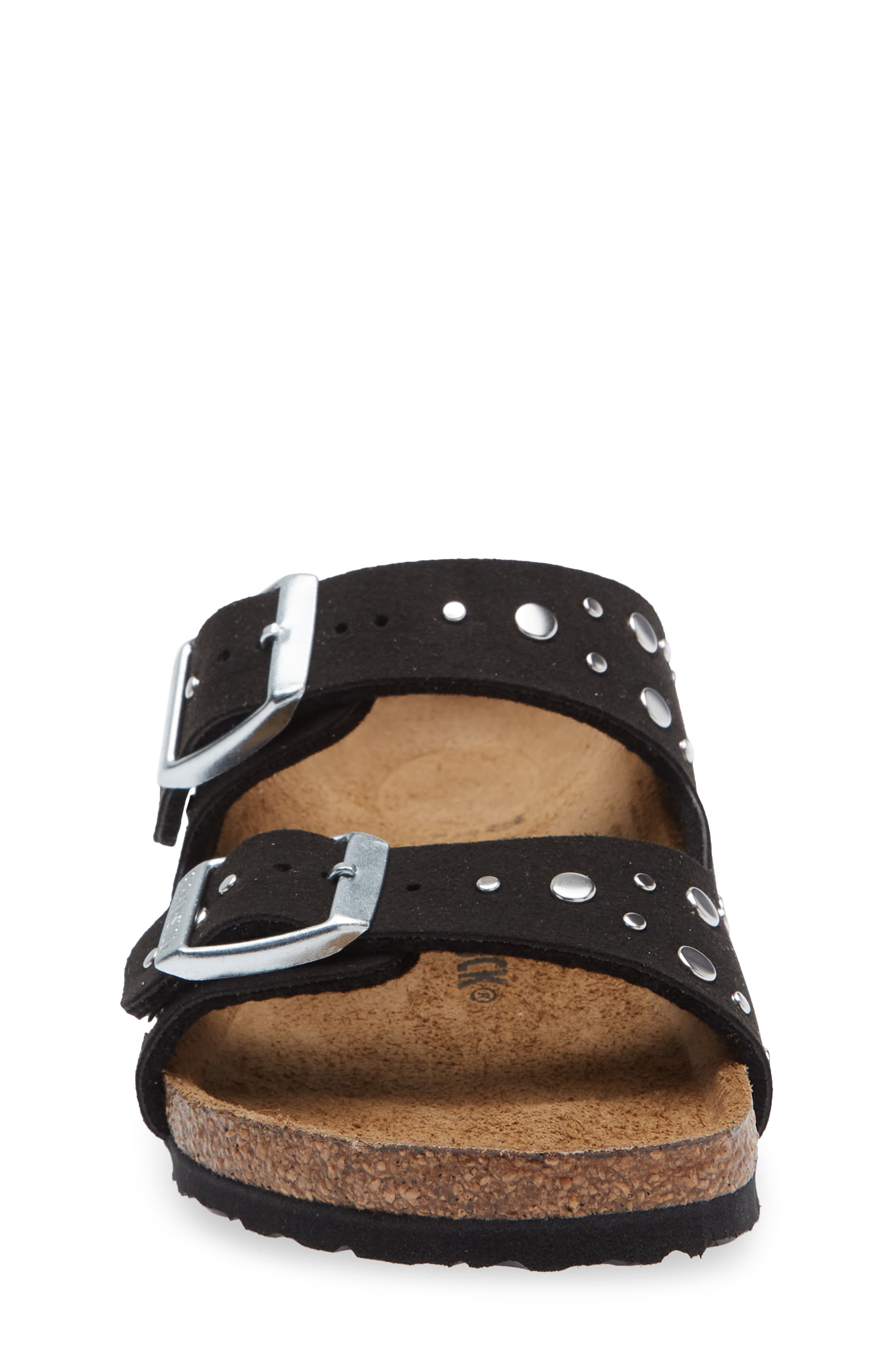Birkenstock Kids' Arizona Rivets Slide Sandal, Alternate, color, Black