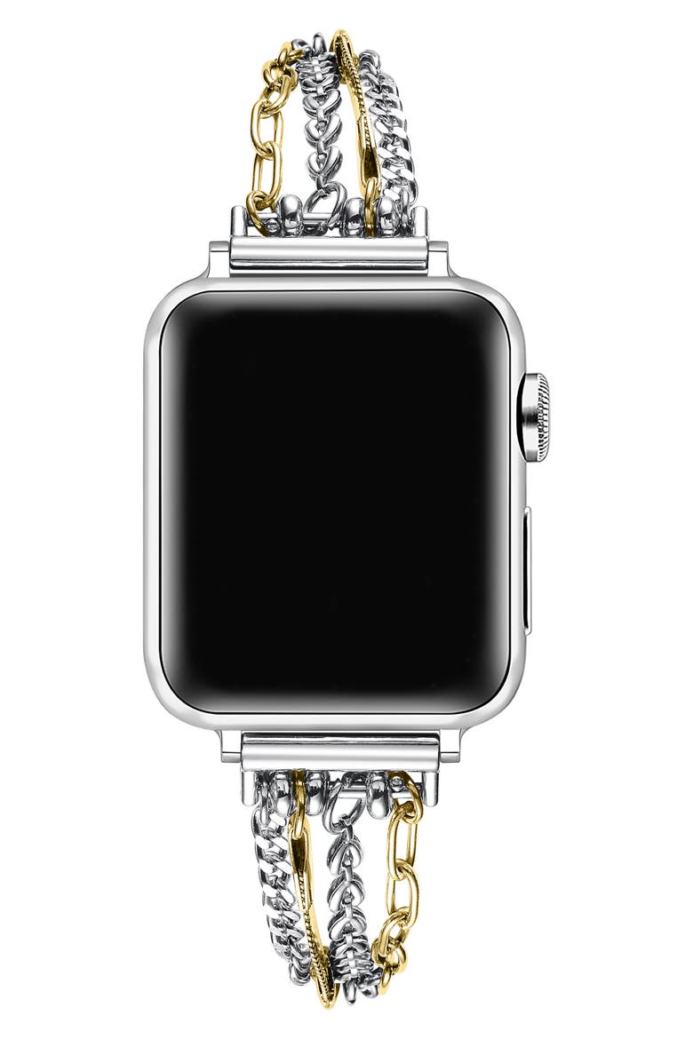 Luca Mixed Metal Chain Watchband, Alternate, color, SILVER/ GOLD